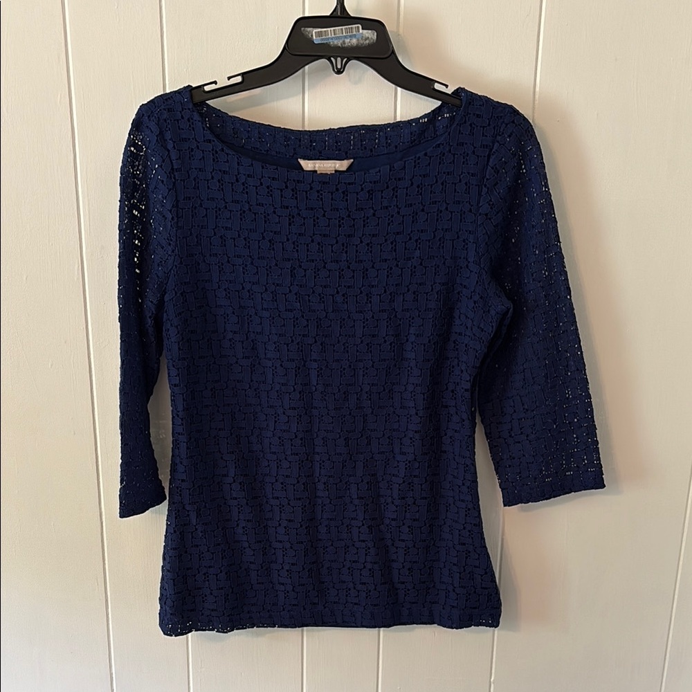 Banana Republic Navy Blue Lace Top
